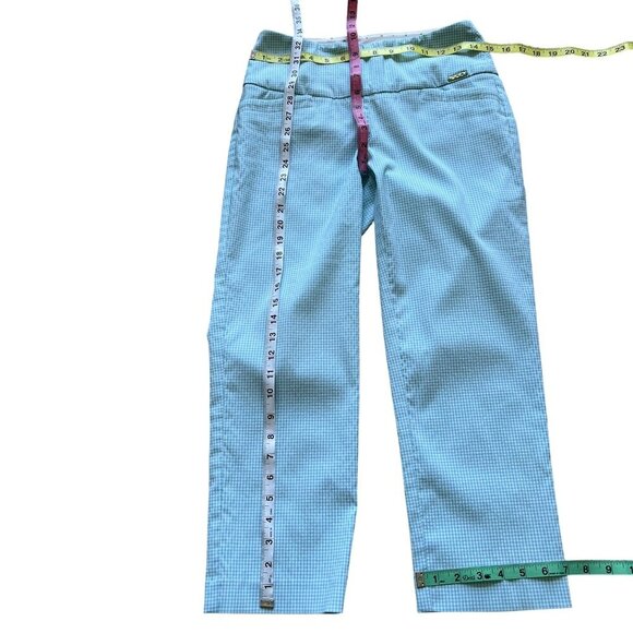 Swing Control Women 4 Gingham Pants Blue White Golf Preppy Made In Canada Office - Picture 15 of 15